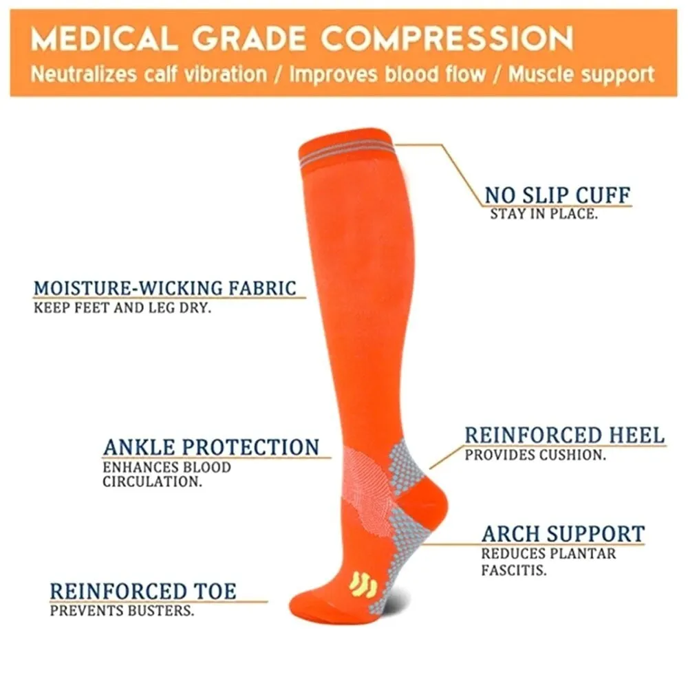 1pair Medical Compression High Socks for Edema Diabetic Varicose Veins Woman