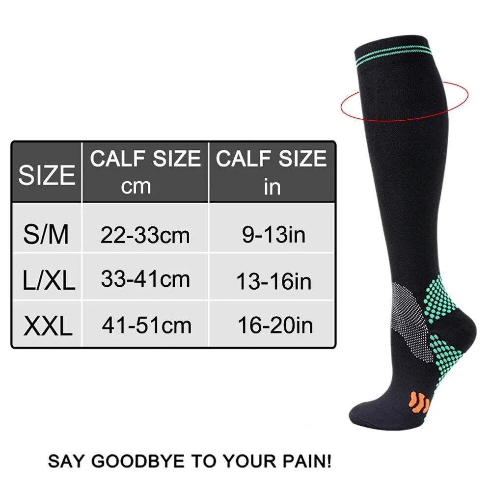 1pair Medical Compression High Socks for Edema Diabetic Varicose Veins Woman