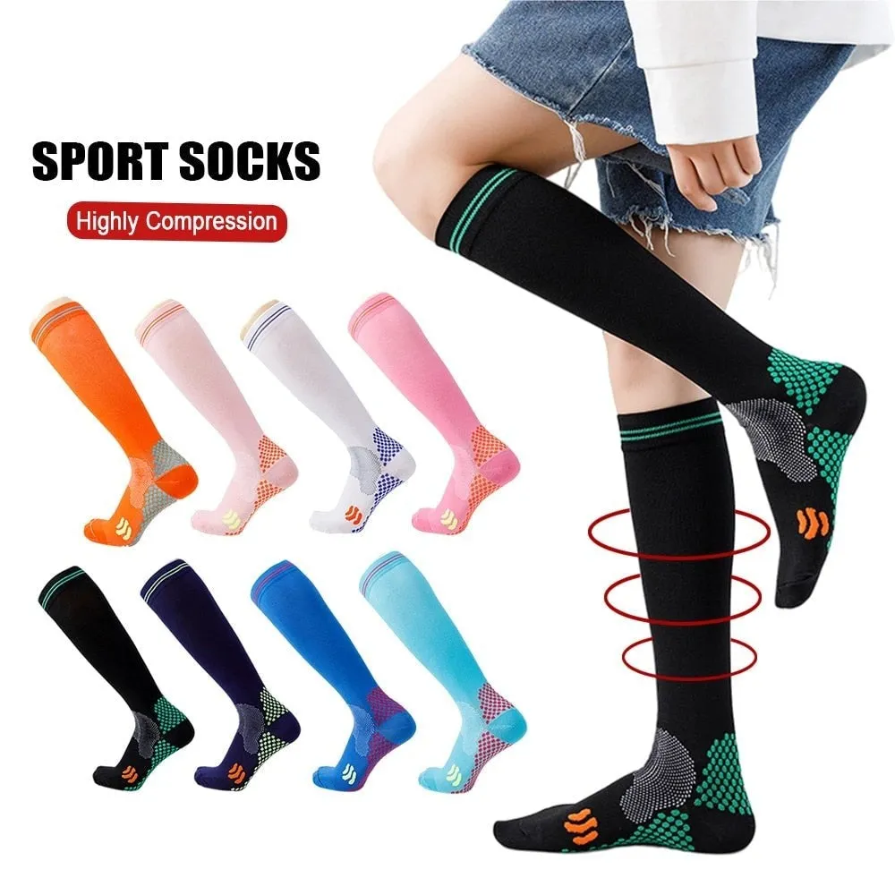 1pair Medical Compression High Socks for Edema Diabetic Varicose Veins Woman