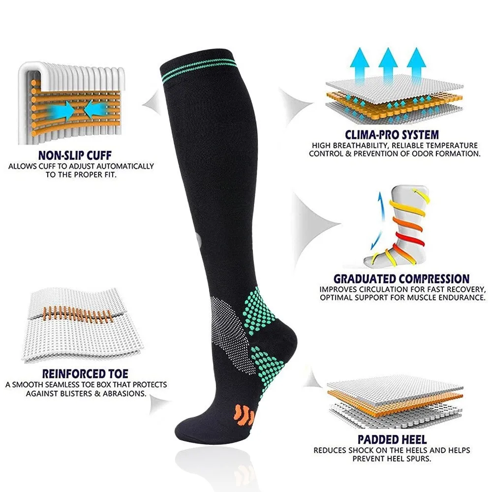 1pair Medical Compression High Socks for Edema Diabetic Varicose Veins Woman