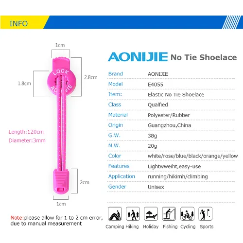 Aonijie No Tie Shoe Lock Laces One Pair