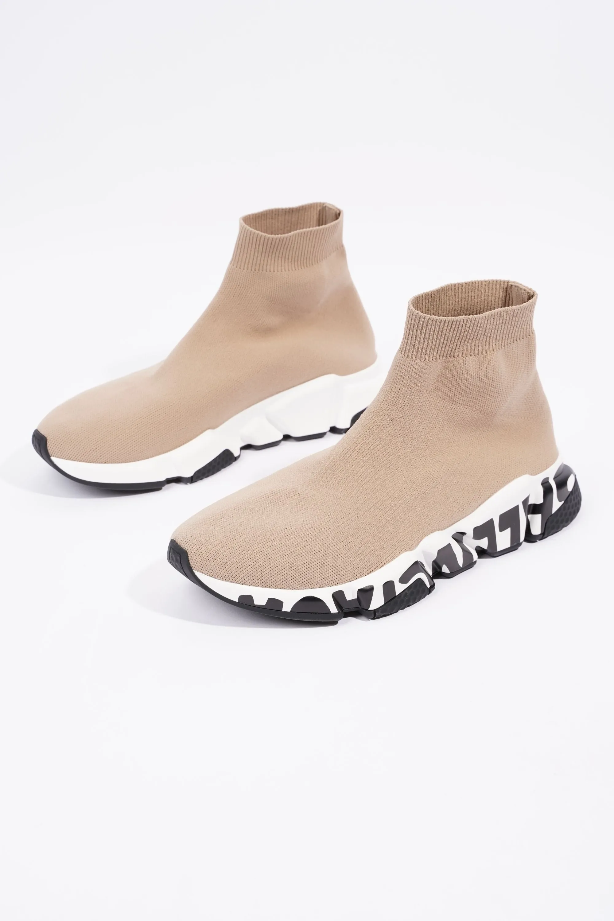 Balenciaga Mens Speed Beige / White / Black / Graffiti EU 39 / UK 5