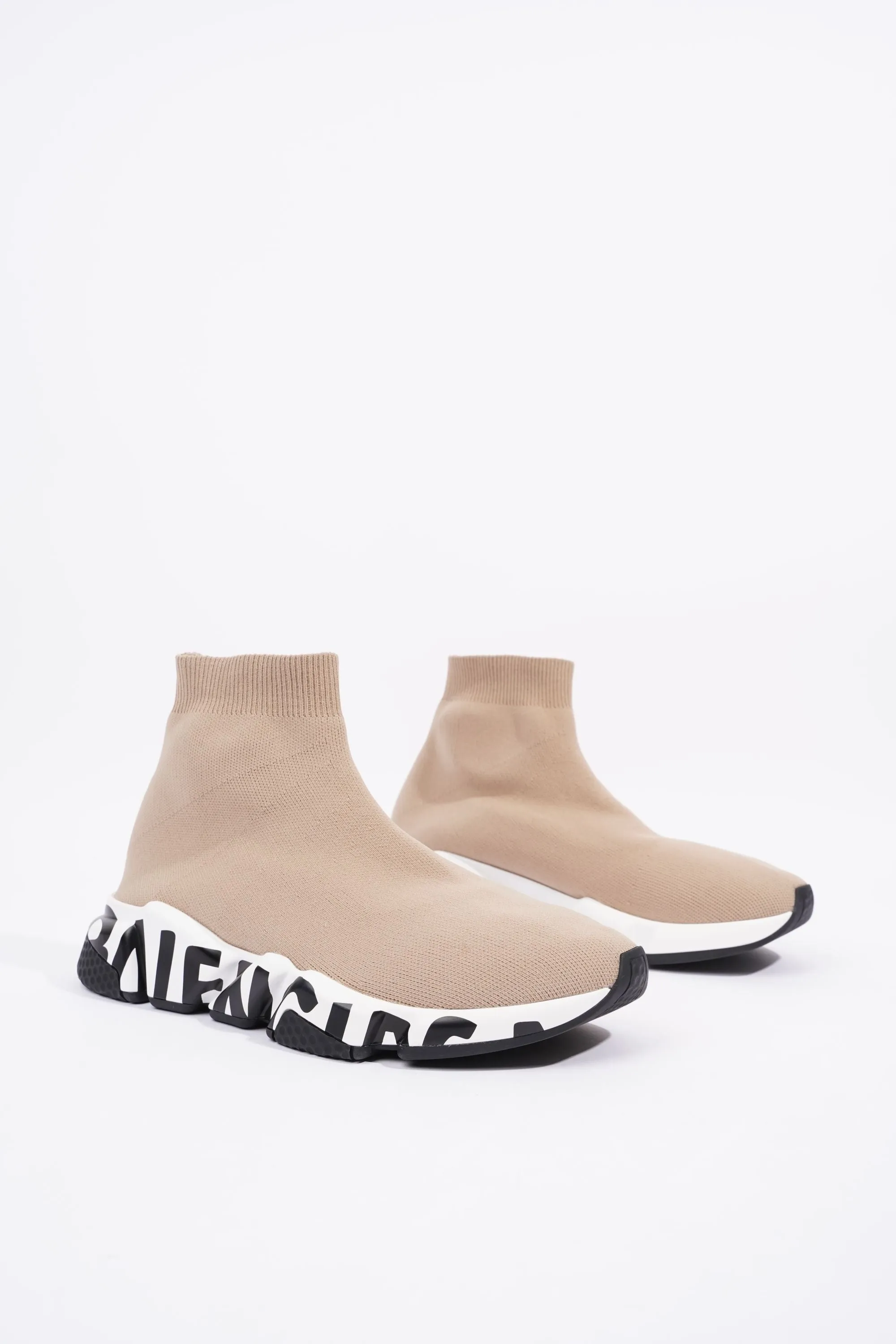 Balenciaga Mens Speed Beige / White / Black / Graffiti EU 39 / UK 5