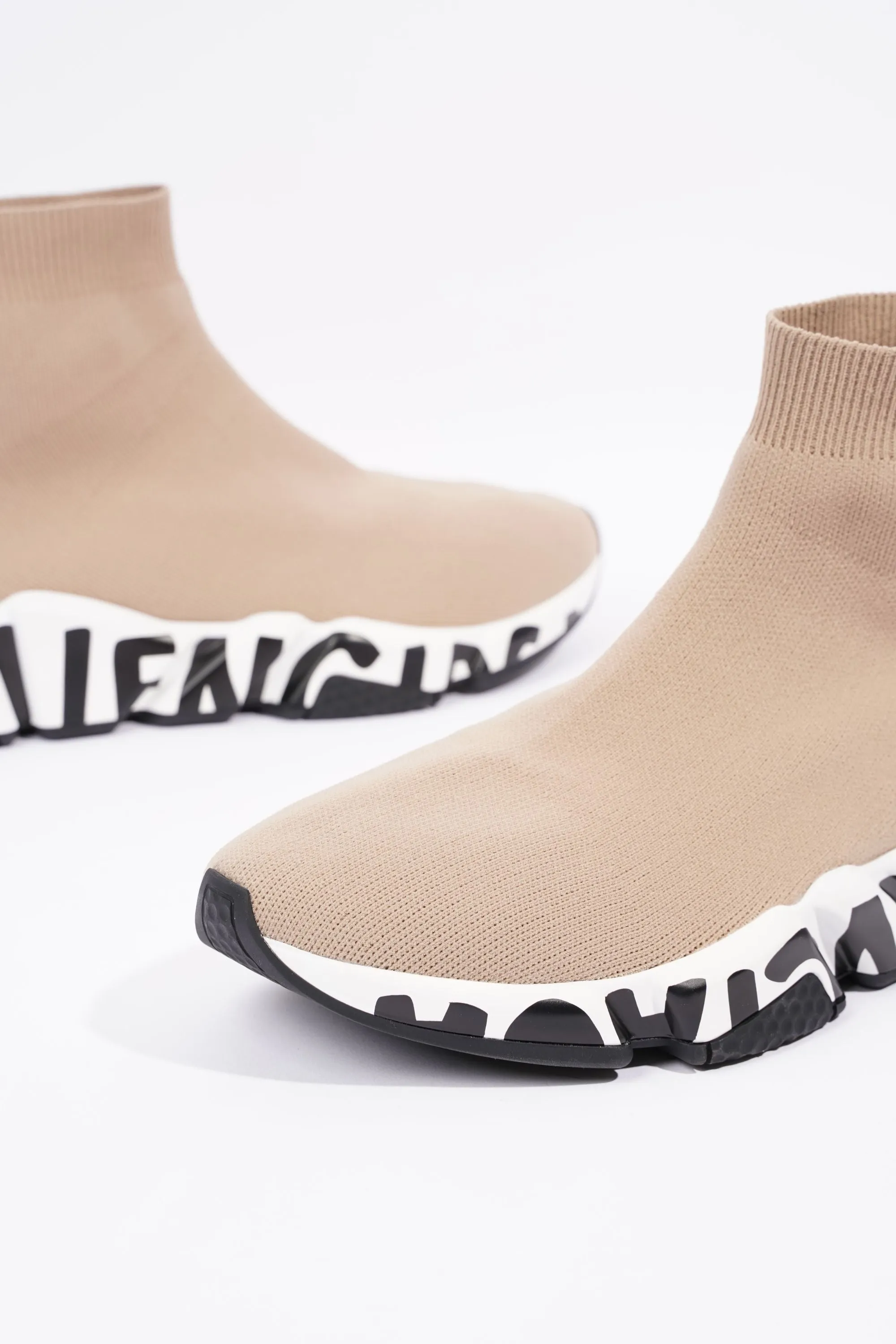 Balenciaga Mens Speed Beige / White / Black / Graffiti EU 39 / UK 5