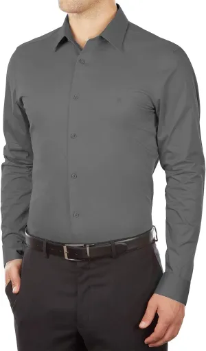 Calvin Klein Men's Dress Shirt Slim Fit Stretch Flex Collar