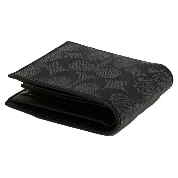 Coach 3 In 1 Wallet In Signature Canvas Charcoal/Black