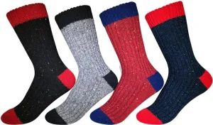 Cute Cozy Warm Wool | Women Teen Girls | Crew Socks | 4 Pairs | (Dandy Wool)