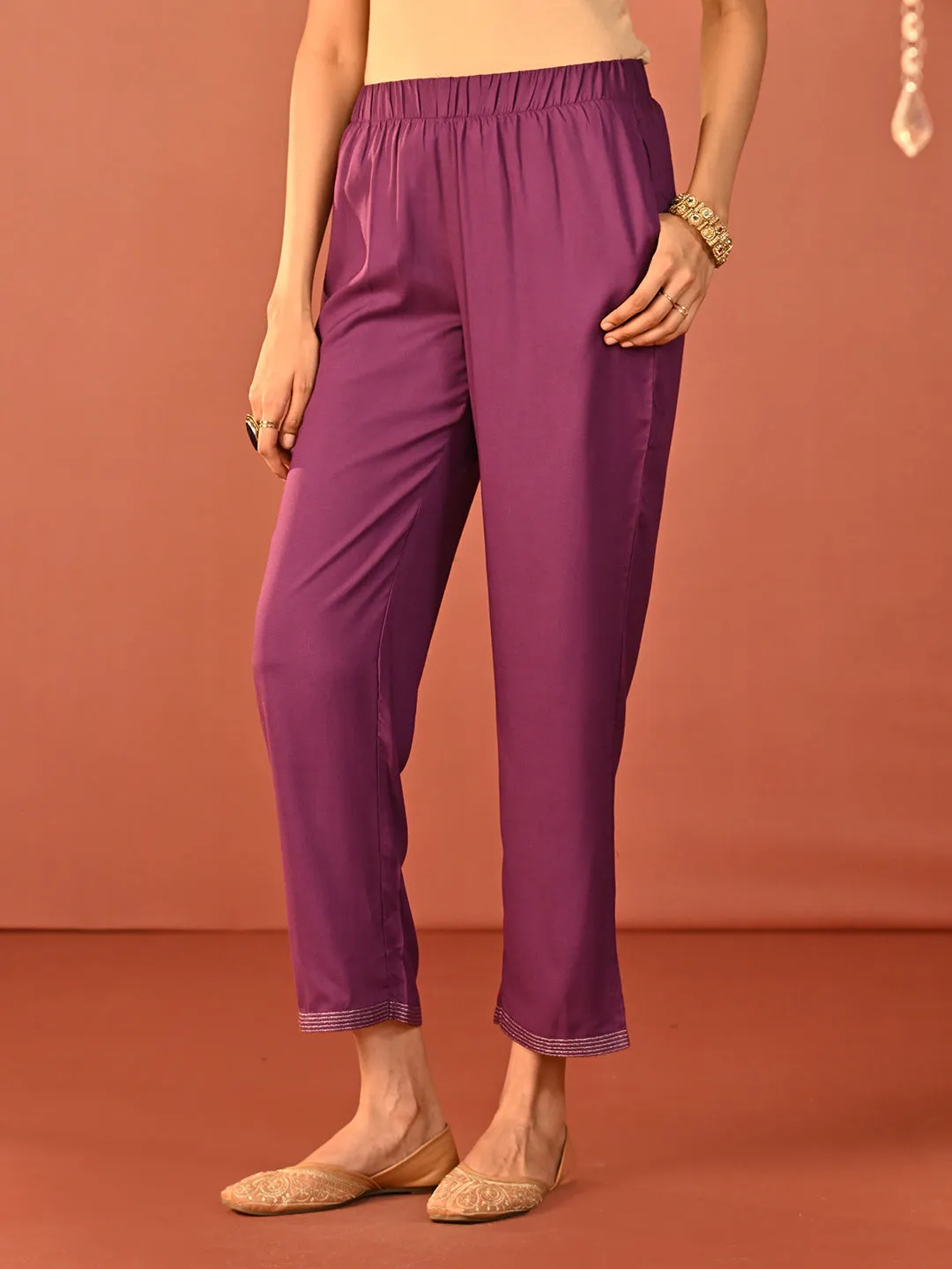 Fiza Purple Printed Co-ord Set for Women