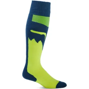 Fox Racing  180 Flora Offroad Socks Padded Comfortable Arch Support Blue Yellow