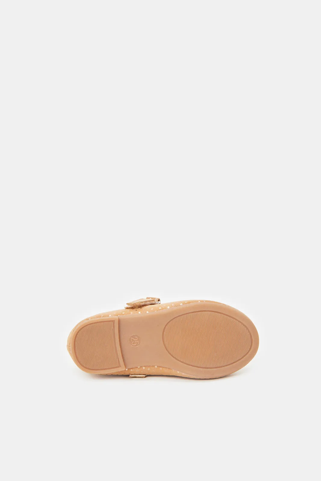 Girls Beige Embellished Ballerinas