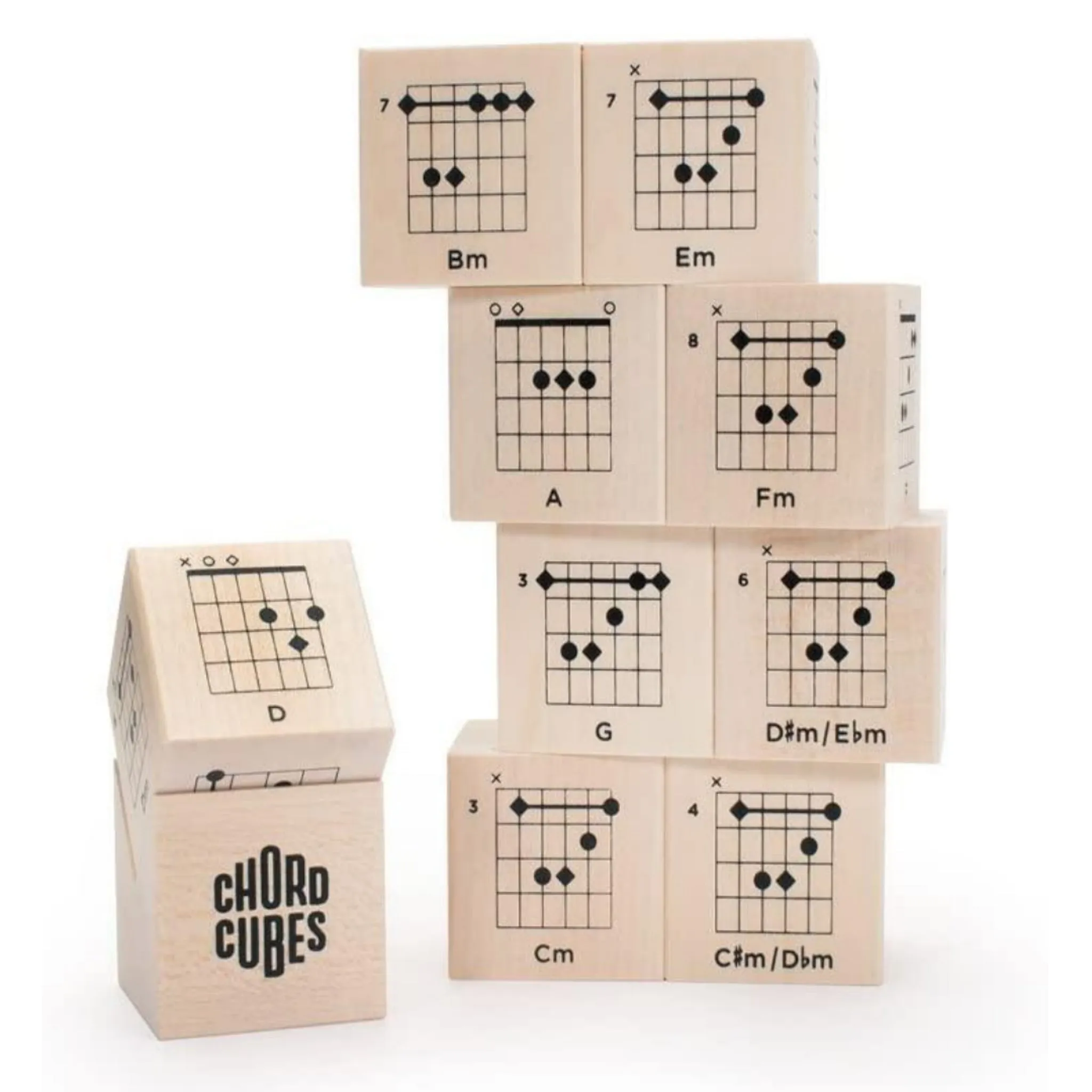 Guitar Chord Cubes Wooden Blocks