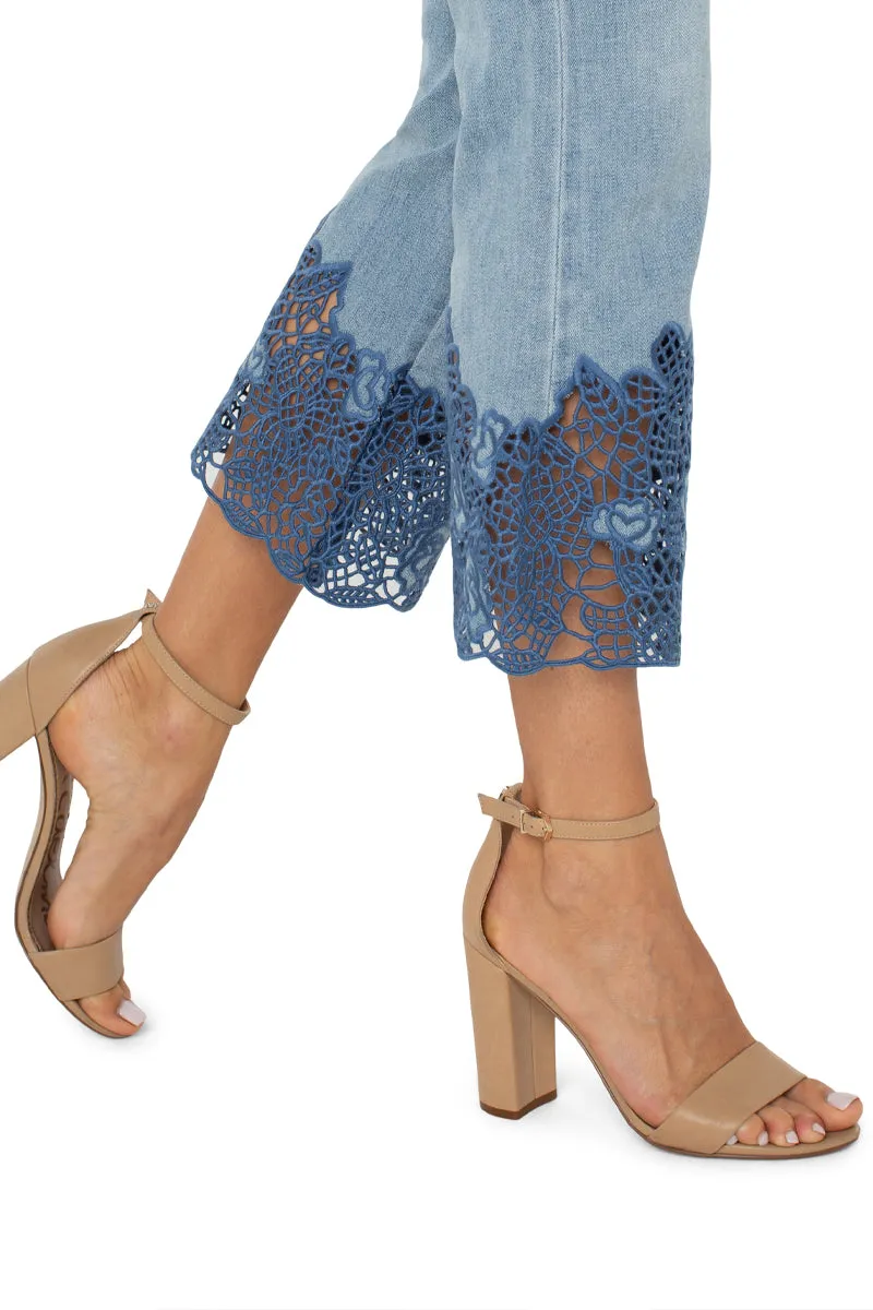 Liverpool Hannah Crop Flare with Crochet Hem