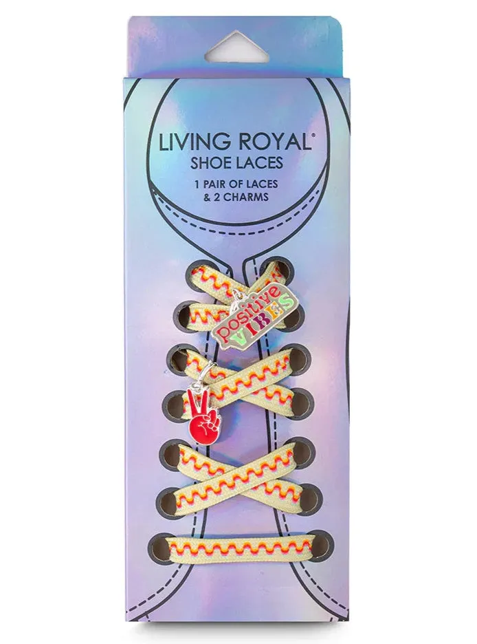 Living Royal "Positive Vibes" Shoe Laces & Charm Set