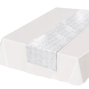 Sequined White Party Table Runner (12 Packages)