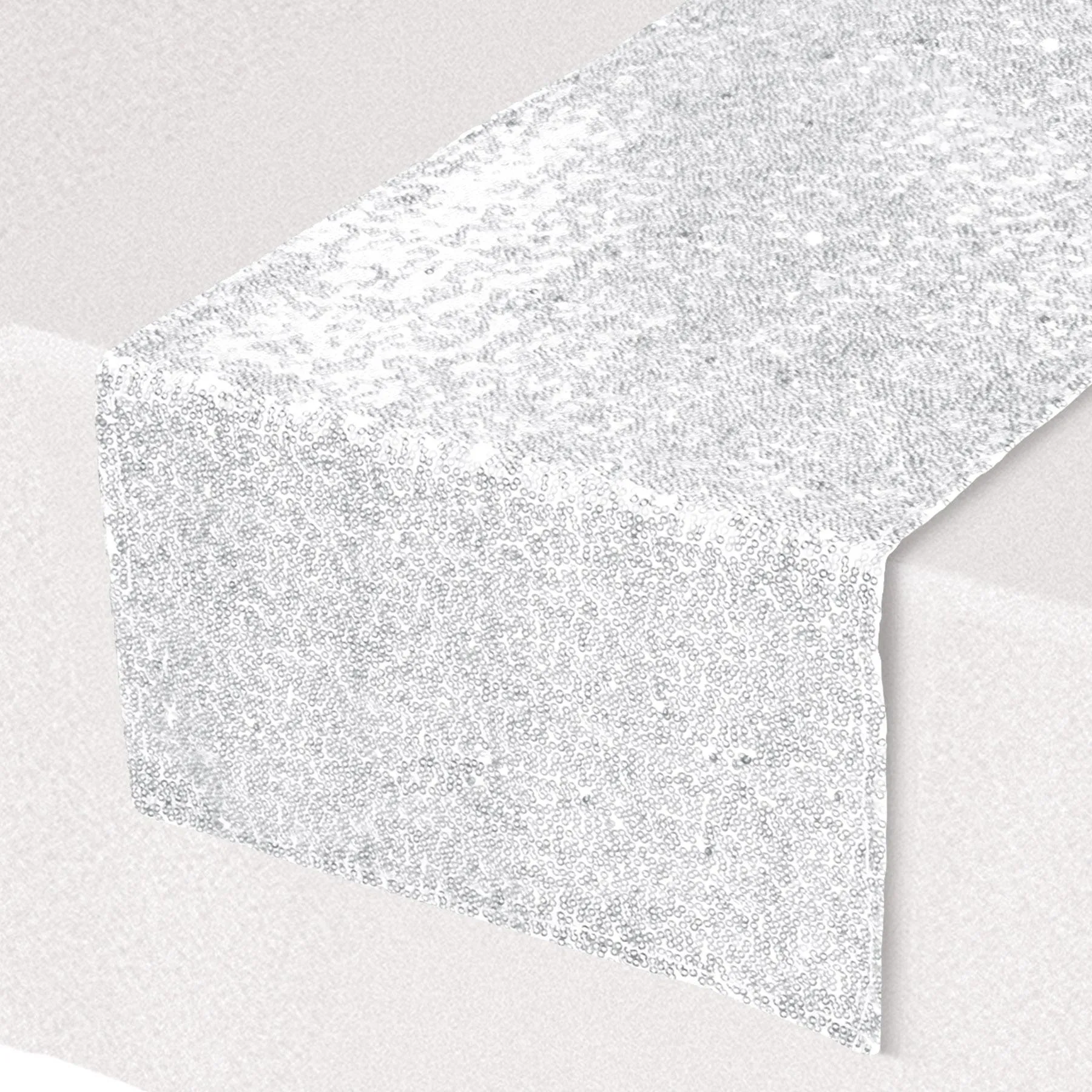 Sequined White Party Table Runner (12 Packages)