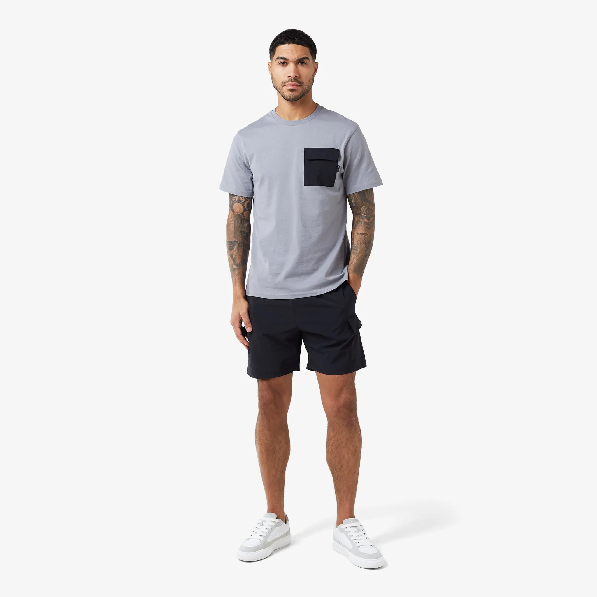 Tech Pocket Twinset | Grey Black
